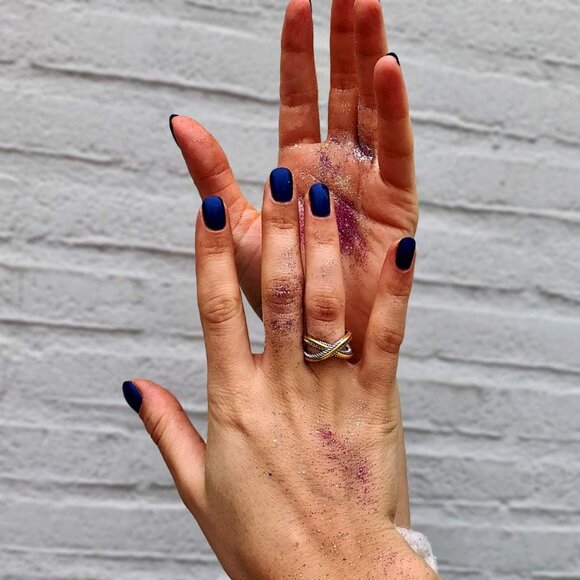 UNY Ring Vintage Designer Fashion Brand Women Valentine Gift Two Tone Plating Tw - Picture 3 of 8